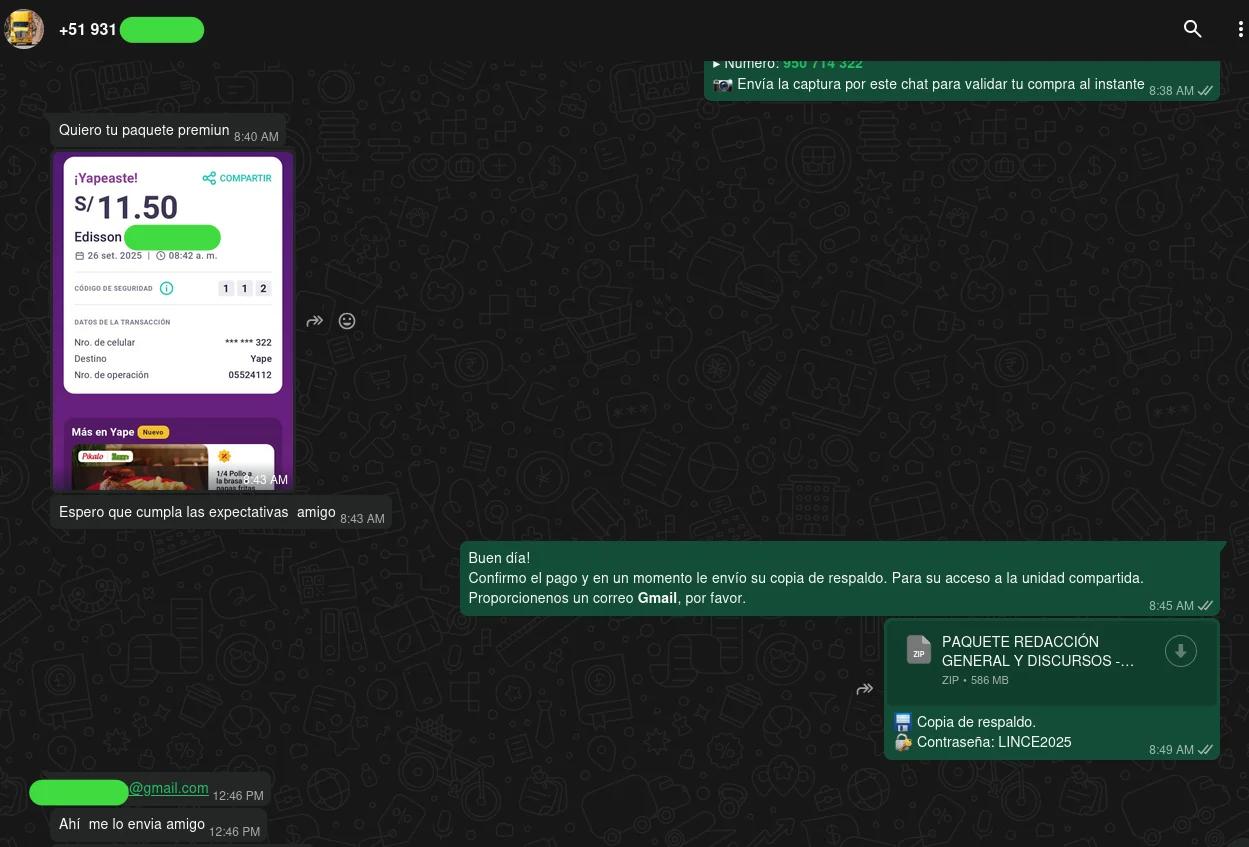 Pago y Entrega de Paquete Emprendedor.